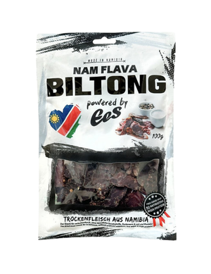 Nam Flava Beef Biltong by EES 100g - MHD 17.06.2027 - Original Beef Biltong - geschnitten - free range - aus Namibia