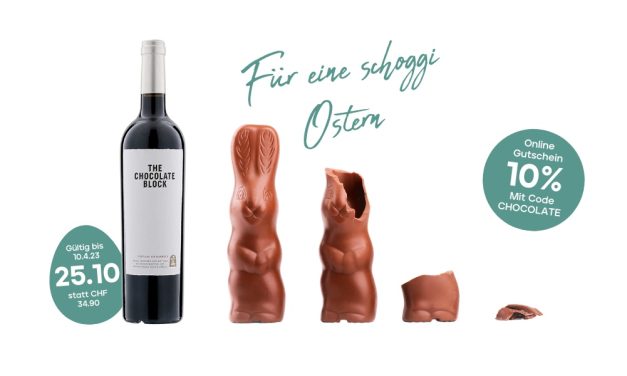 Der Chocolate Block zum schoggi Preis? Wir schenken Ihnen weitere 10% Rabatt auf Ihre Chocolate Block Bestellung. Ein wunderbares Osterfest!
Gültig bis 10.4.2023.