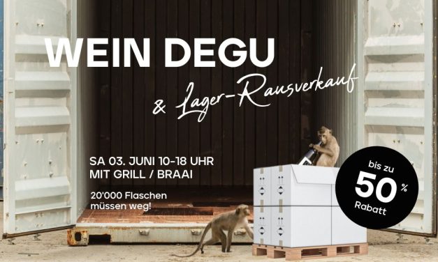 Wein Degustation mit Lager-Rausverkauf am 3. Juni 2023 in Wädenswil. Tolle Stimmung, Rampenverkauf, Grill/Braai und mehr.